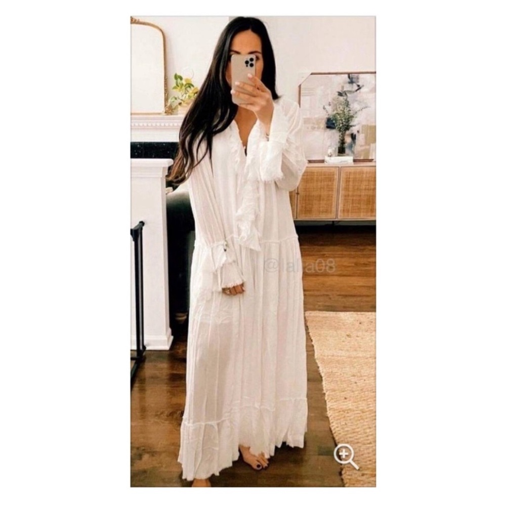 Free People Dreamy White Maxi Ruffle Sweet Darlin Dress - Picture 8 of 14